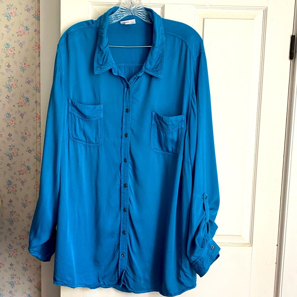 Dressbarn Westport Teal button down